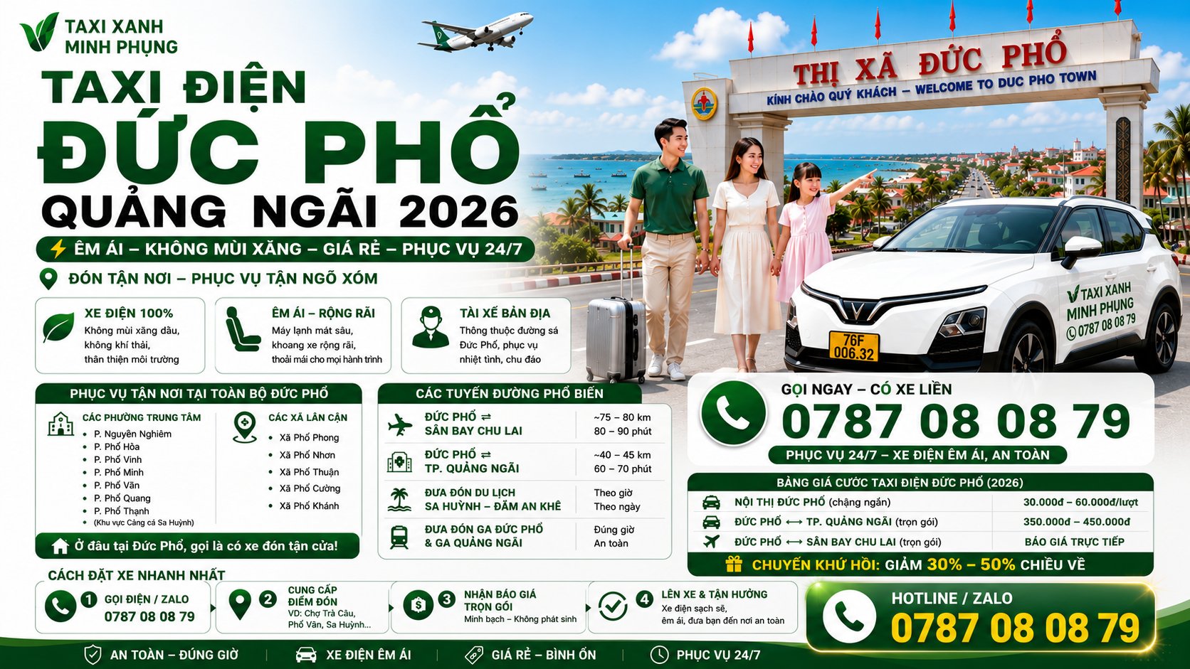 GỌI TAXI ĐIỆN ĐỨC PHỔ CÓ XE NGAY: 0787.08.08.79 - Phục vụ tận ngõ xóm!